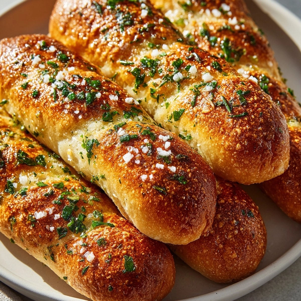 Golden, crispy Fresh Herb-Infused Olive Oil Breadsticks, ready to dip into flavorful sauces, look and smell fantastic.