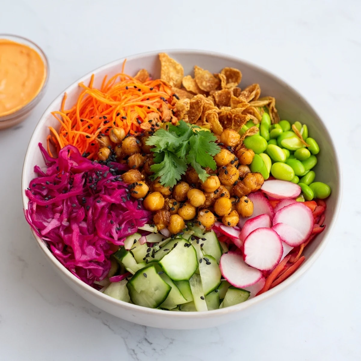 Crunchy textures in an ASMR Snack Bowl bursting with freshness and flavor.  