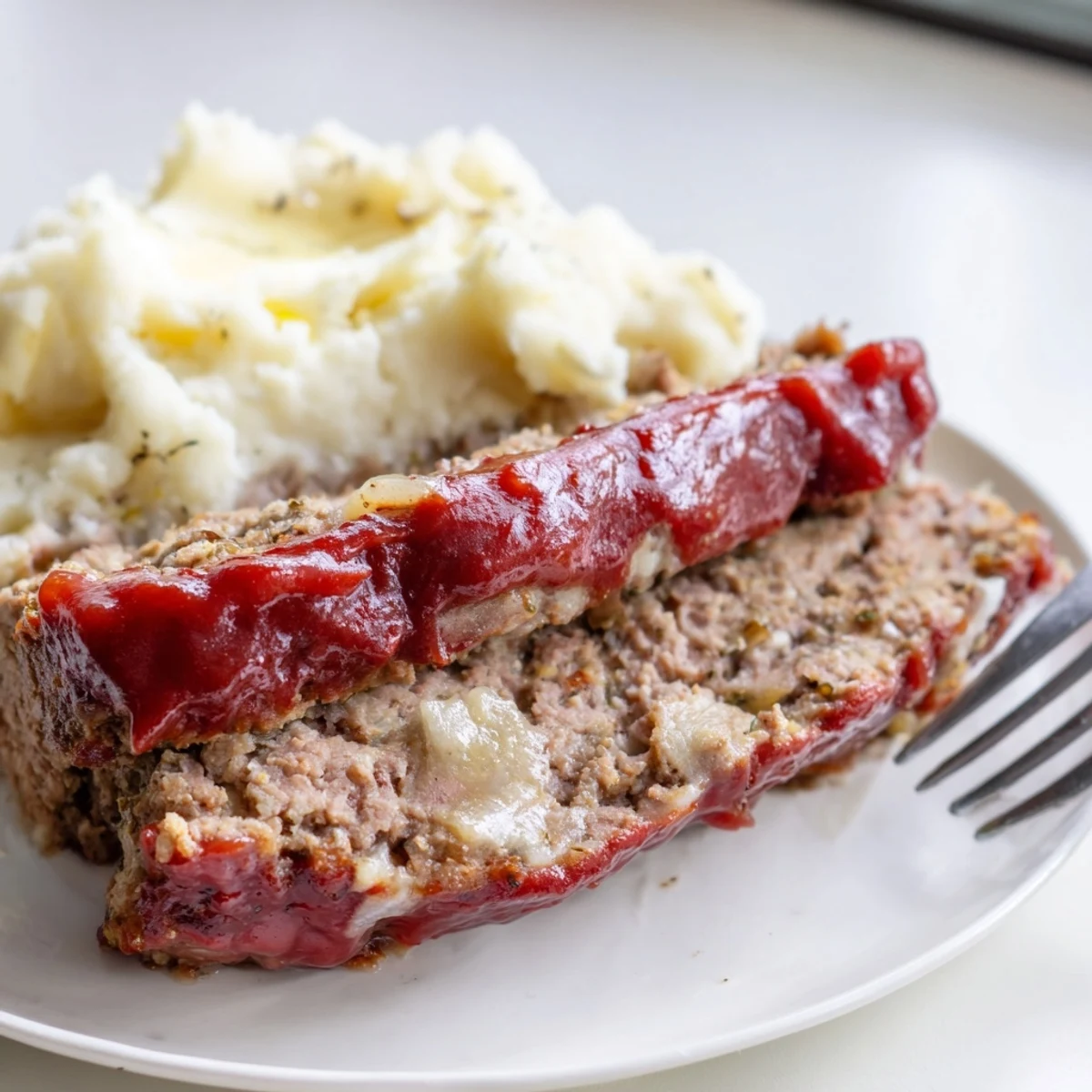 Classic Meatloaf & Mashed Potatoes served with rich, creamy gravy for ultimate comfort.  