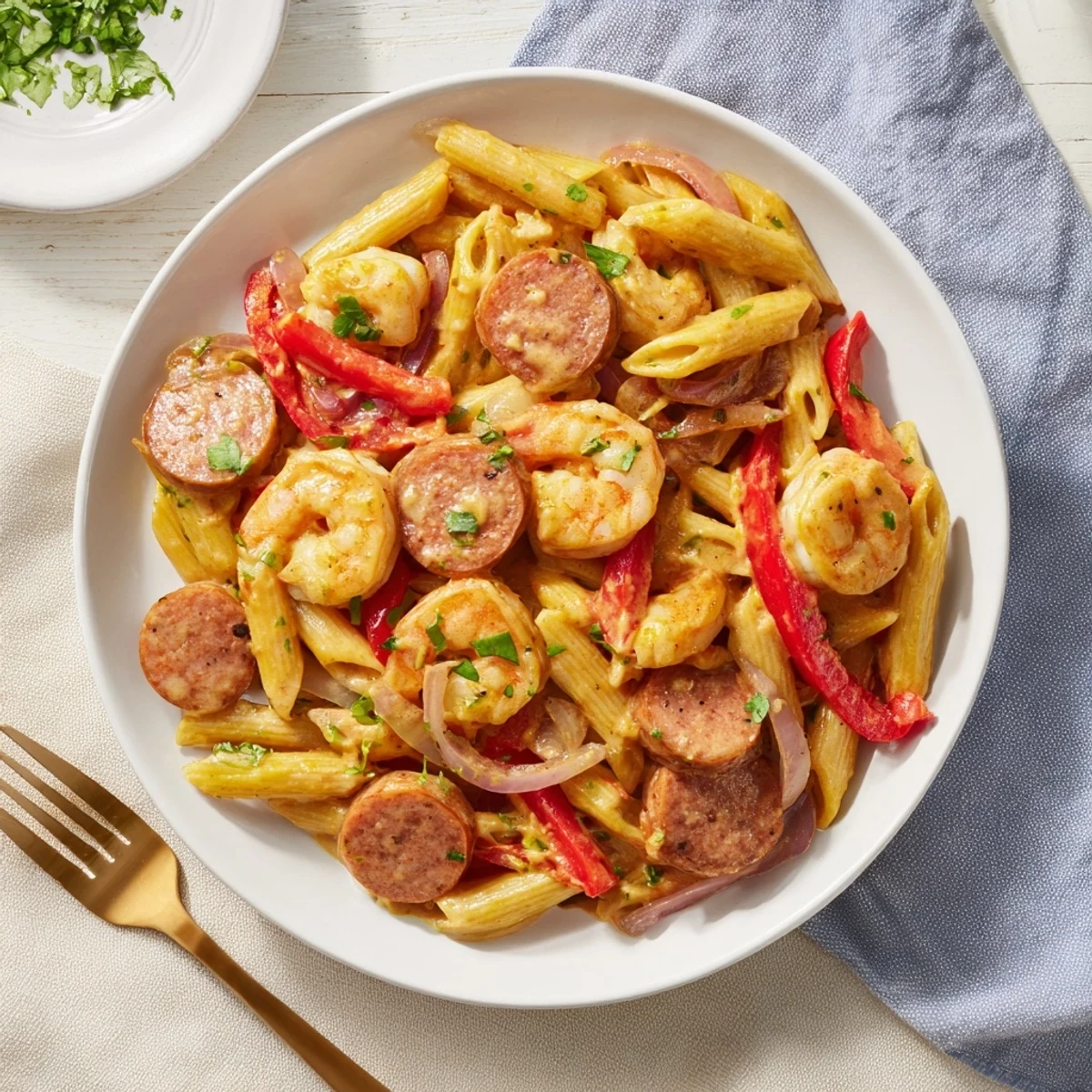 Cajun Sausage Shrimp Alfredo