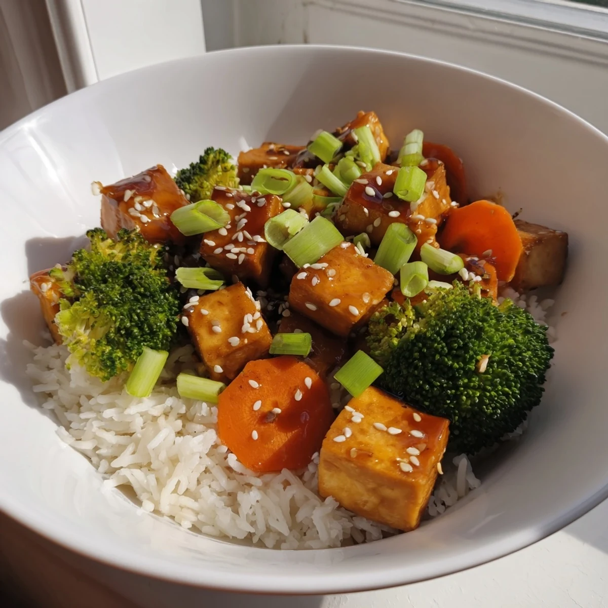Sesame Tofu Broccoli Rice