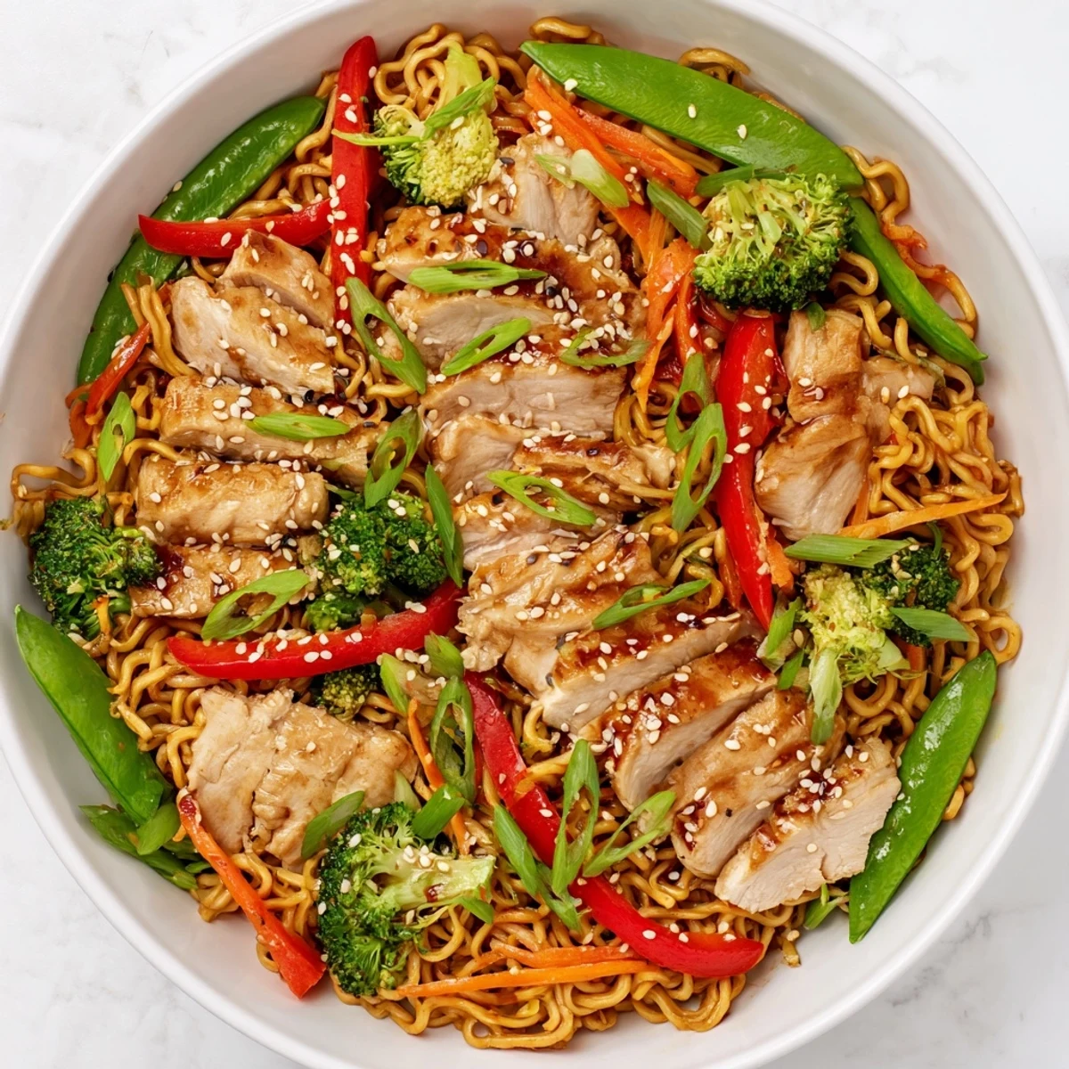 Crispy Sheet-Pan Ramen with Veggies & Chicken: Imagine tender chicken and those delightfully crunchy noodles.