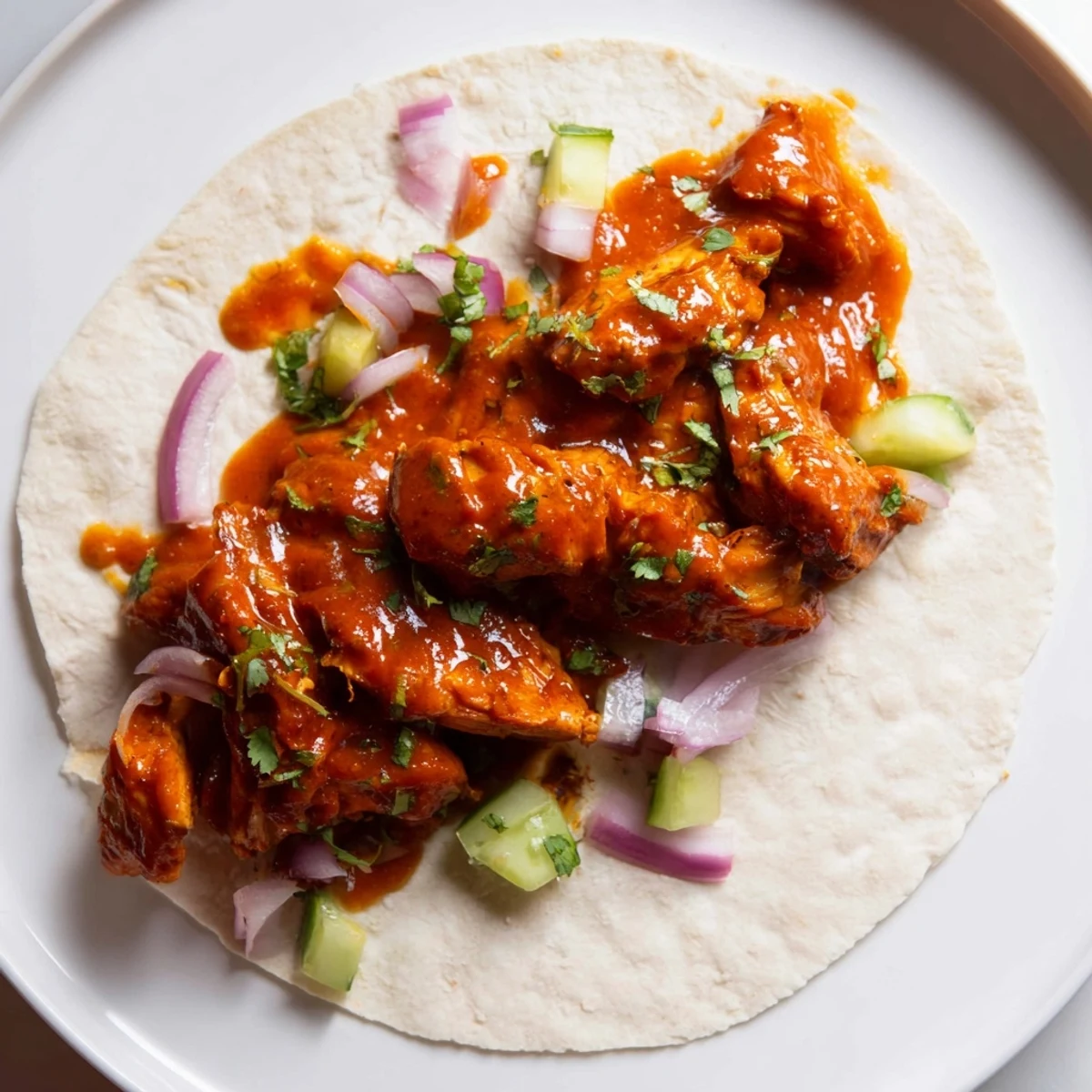 Sticky Chicken Tikka Tacos