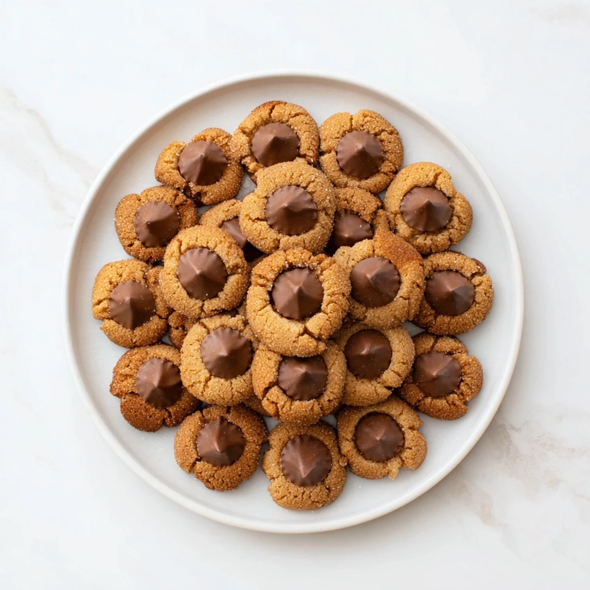 These sweetly tempting 3-Ingredient Peanut Butter Blossoms feature perfectly cracked edges and a creamy chocolate center.