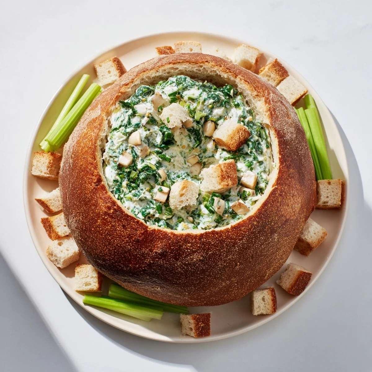 Best Spinach Dip Bread