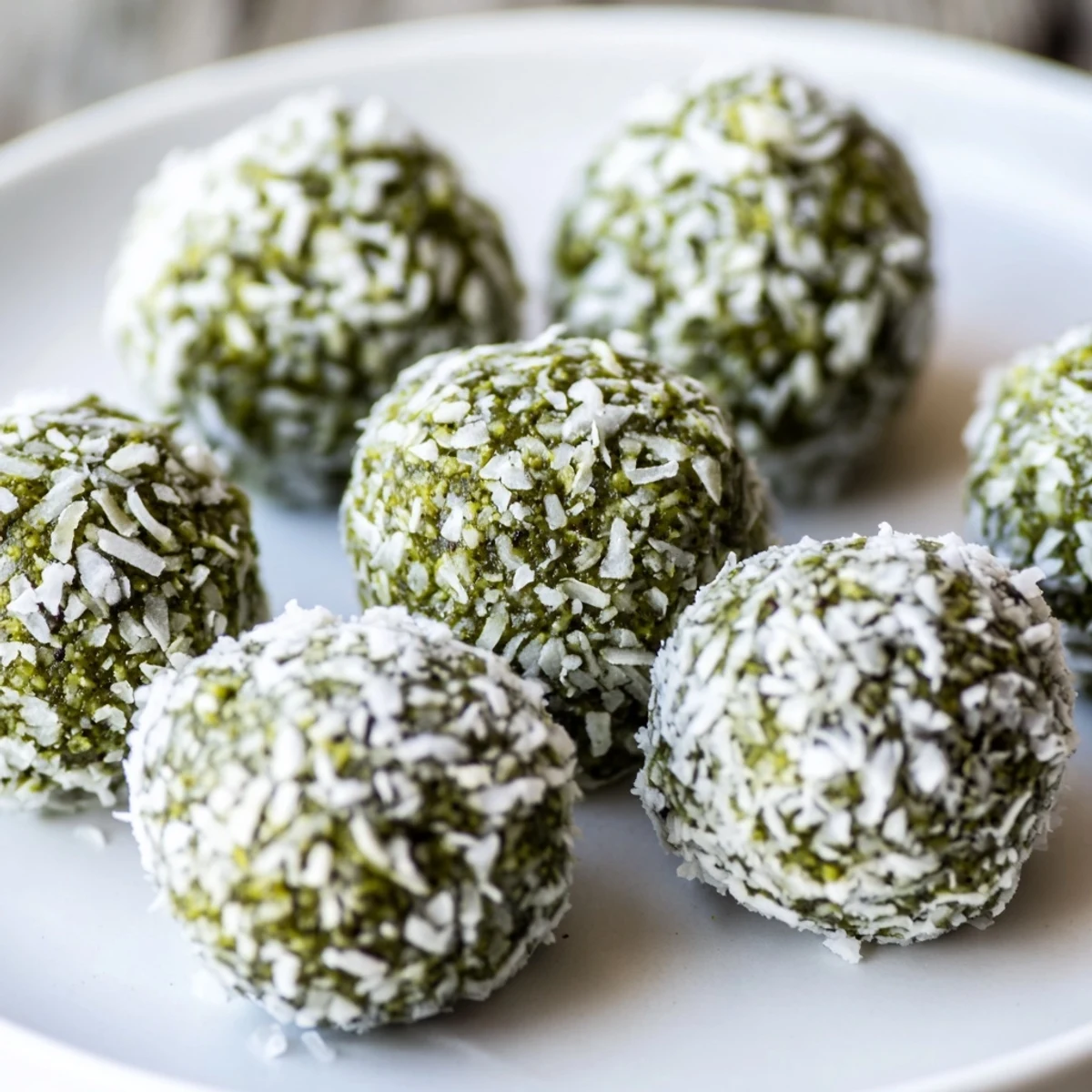 Green, matcha-infused Coconut Matcha Snowball fat bombs offer a unique earthy and sweet taste.