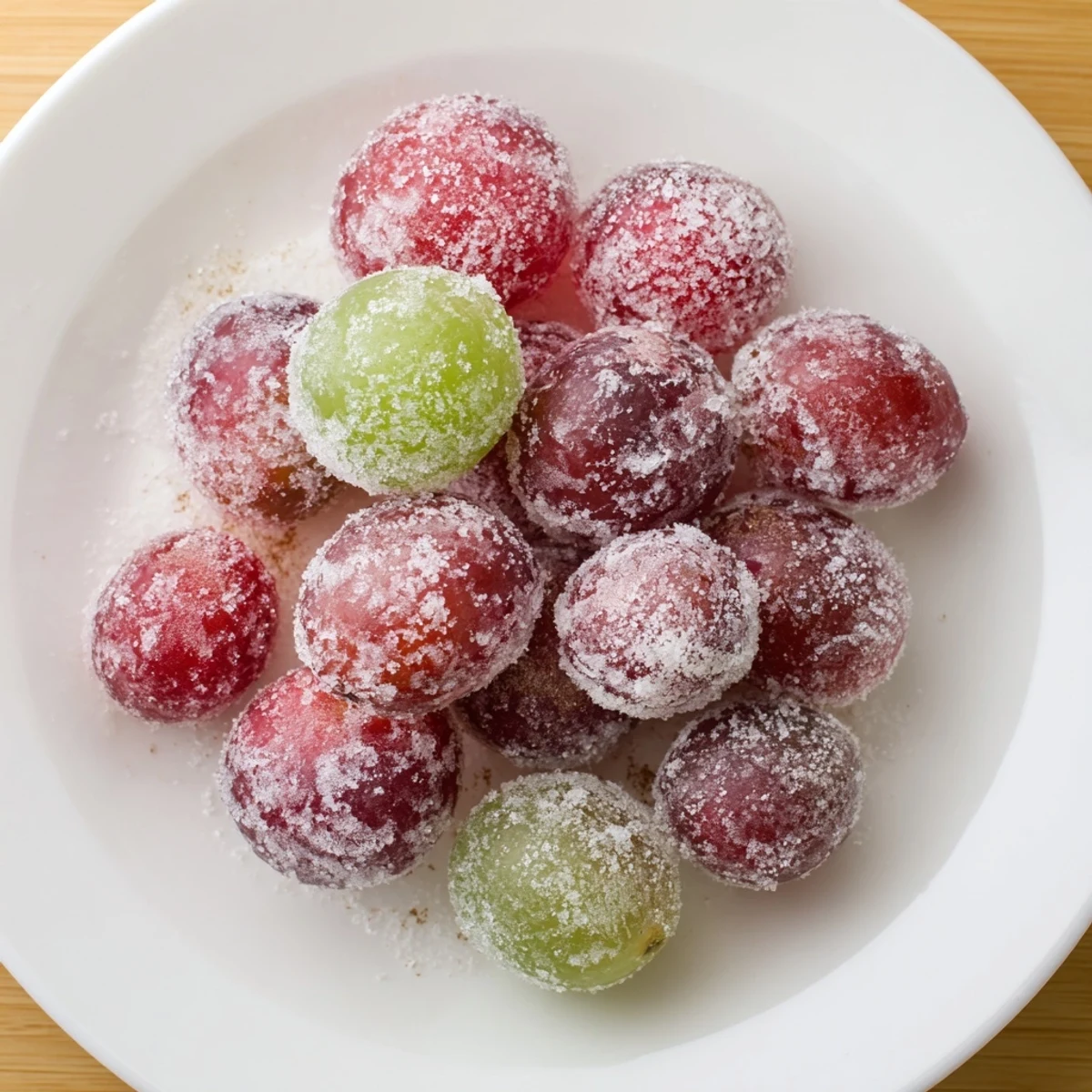 Vibrant photo of frozen grapes, showcasing refreshing, juicy bites perfect for a quick, easy treat.