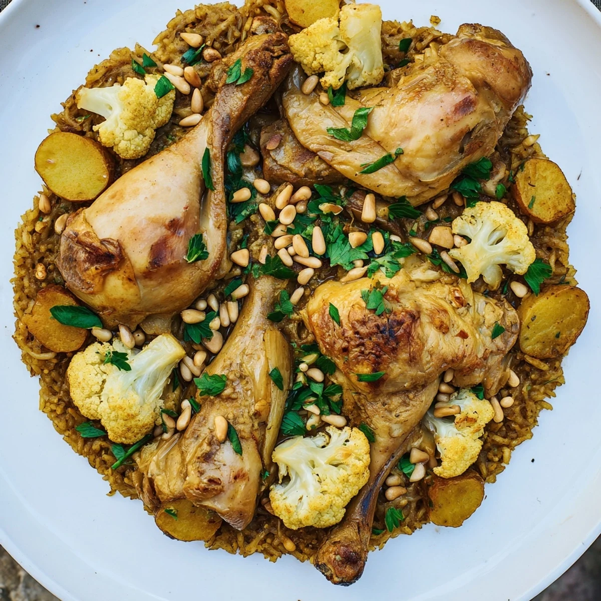 Palestinian Maklouba Layered Dish