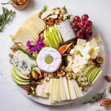 A charming Woodland Creature Cheese Platter featuring brie, gouda, and fresh berries, ready to serve and enjoy.