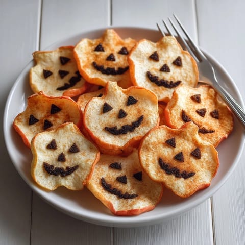 Homemade Air Fryer Apple Chips: thinly sliced, sprinkled with cinnamon sugar, a healthy snack.
