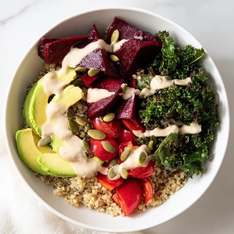 Quinoa Kale Roasted Beet Bowl