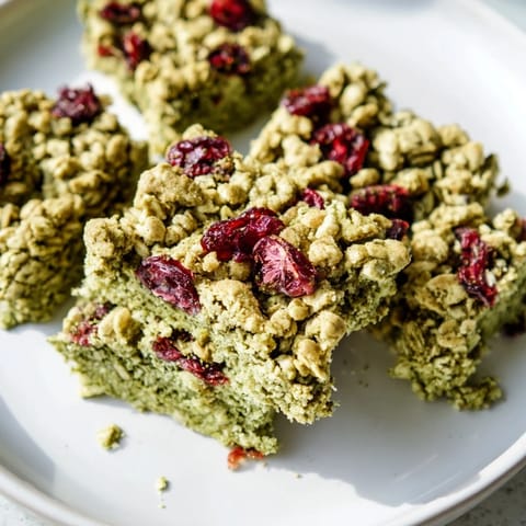 Matcha Cranberry Oat Bars