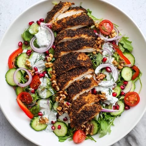 Holiday Black Pepper Chicken & Yogurt Salad with vibrant colors, featuring tender grilled chicken.