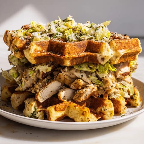 Chicken Caesar Waffle Sandwich