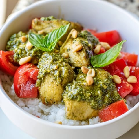 Chicken Pesto Rice Bowl