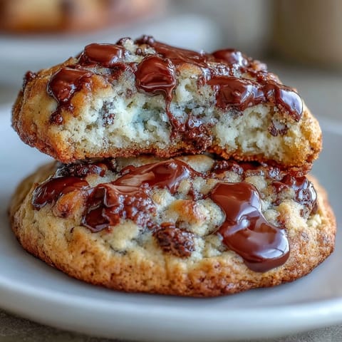 A batch of soft, chewy cottage cheese chocolate chip cookies fresh from the oven, with gooey melted chocolate pockets and golden edges.