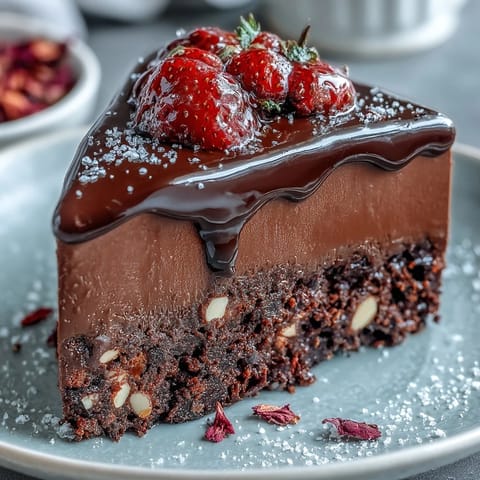 Dubai Chocolate Strawberry Bark with pistachios and almonds in a golden, nutty swirl, dotted with ruby-red dried strawberries and crunchy roasted nuts.