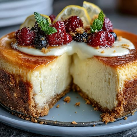 No-Bake Lemon Cheesecake Jars with vibrant lemon curd and fresh berries in glass jars.