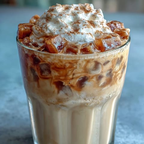 Creamy vanilla bean frappuccino protein shake blended with almond milk and vanilla bean paste, topped with whipped cream and cinnamon.  