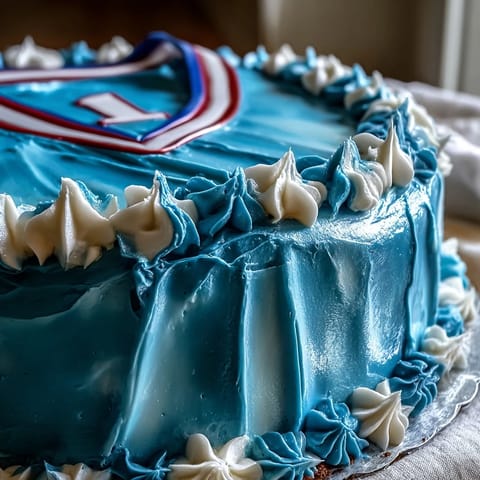 A festive graduation cake shaped like a sports jersey, decorated with vibrant team colors and a personalized name for a memorable celebration.