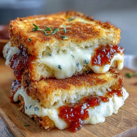 Melted cheddar sandwich with luscious tomato jam, grilled to perfection.
