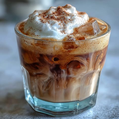 Iced Horchata Espresso Cloud: a refreshing, sweet coffee beverage crowned with velvety milk foam.