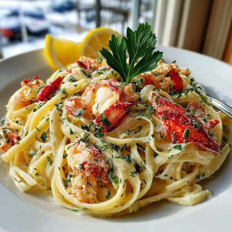 Tender chunks of lobster star in this delicious Maine Lobster Roll Pasta recipe, visually stunning.