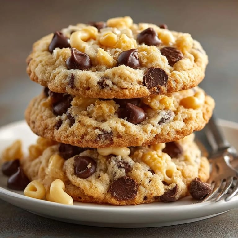 Warm gooey Chocolate Chip Mac and Cheese Cookies ready to be served for dessert.
