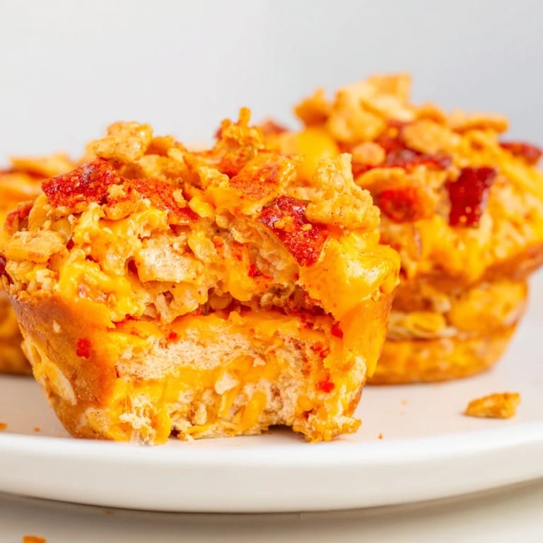 Delicious Flamin Hot Spicy Pretzel Muffin Bars perfect for game day gatherings and snacks.