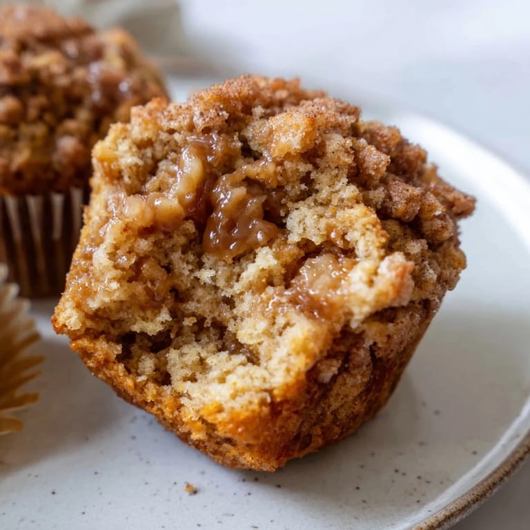 Fragrant muffins filled with spiced apples and gooey caramel, ideal for snacking.  