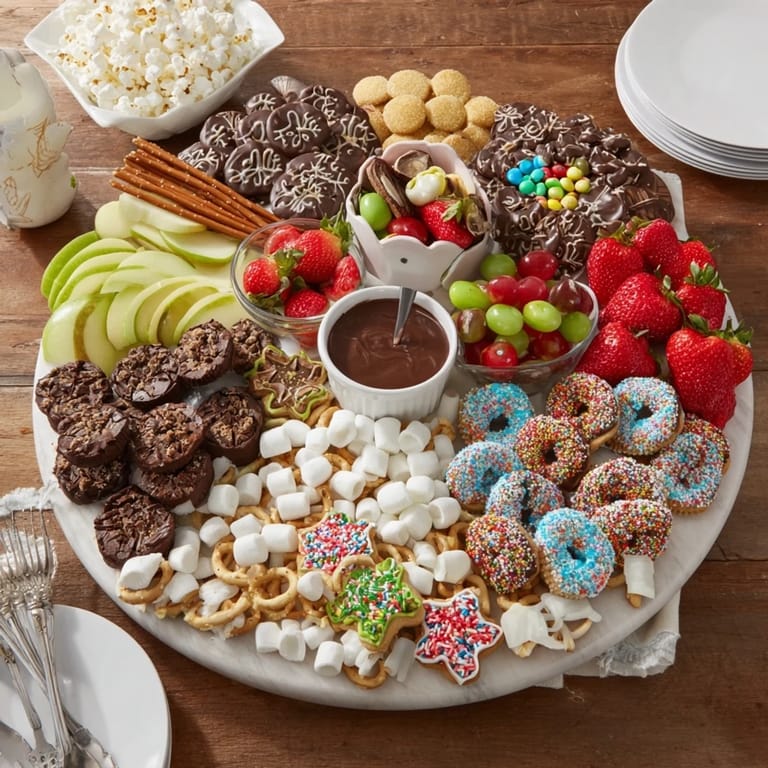 Delicious dessert boards featuring cookies, chocolates, and dips for sharing joyfully.