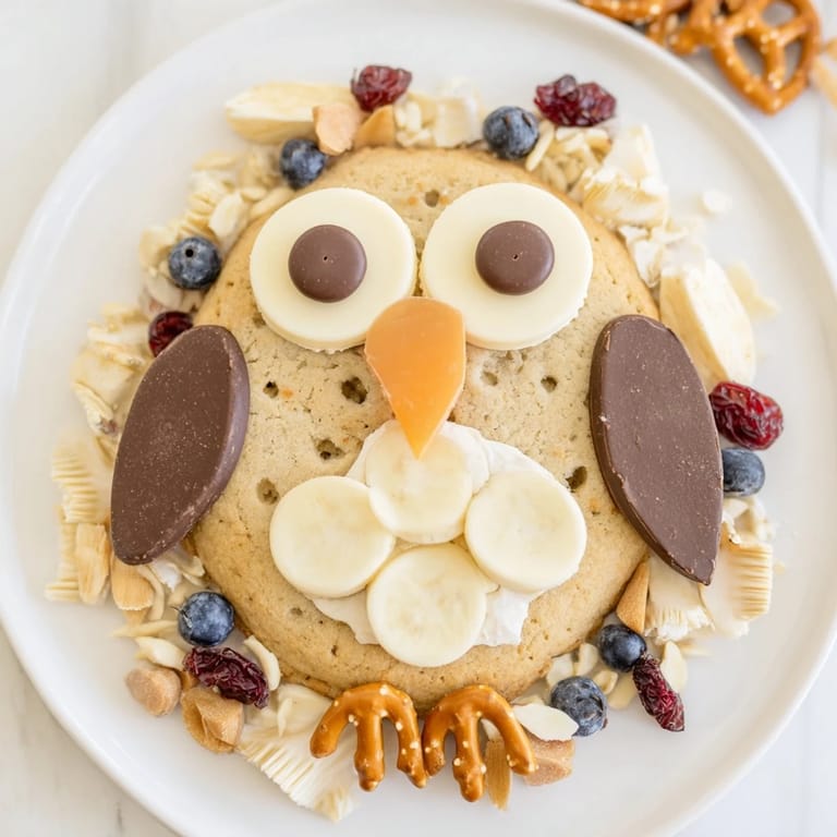 The Owl Hooting Dessert Board presents a whimsical arrangement of sweets, crafted for fun and taste.