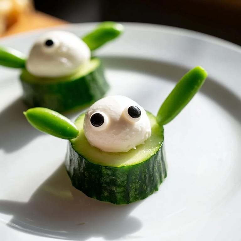 Whimsical Frog Pond Snack Tray: Fresh grapes and blueberries surround the cheese frogs in a colorful snack.