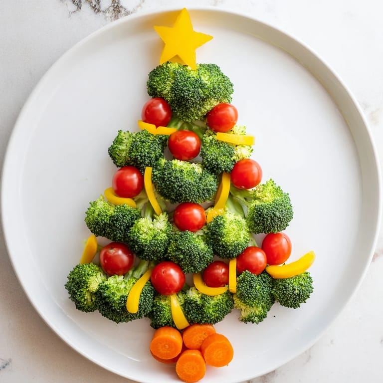 Close-up of a whimsical Broccoli Tree, easy to make and perfect for a veggie-packed kid-friendly snack.