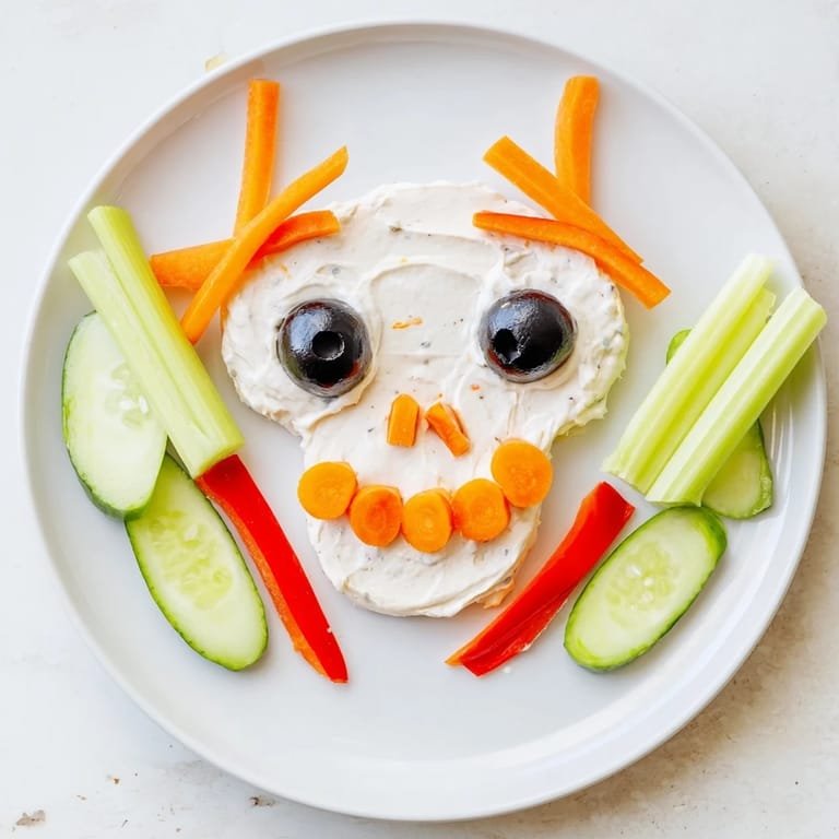 Delicious, creamy Skull & Bones Spooky Spread appetizer ready to serve, perfect for a spooky Halloween gathering.
