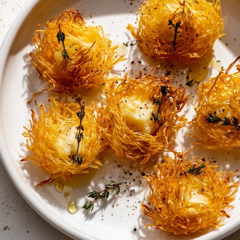 Enjoy the unique flavors of The Rustic Barnyard, a delicious appetizer of cheese atop crisp phyllo.