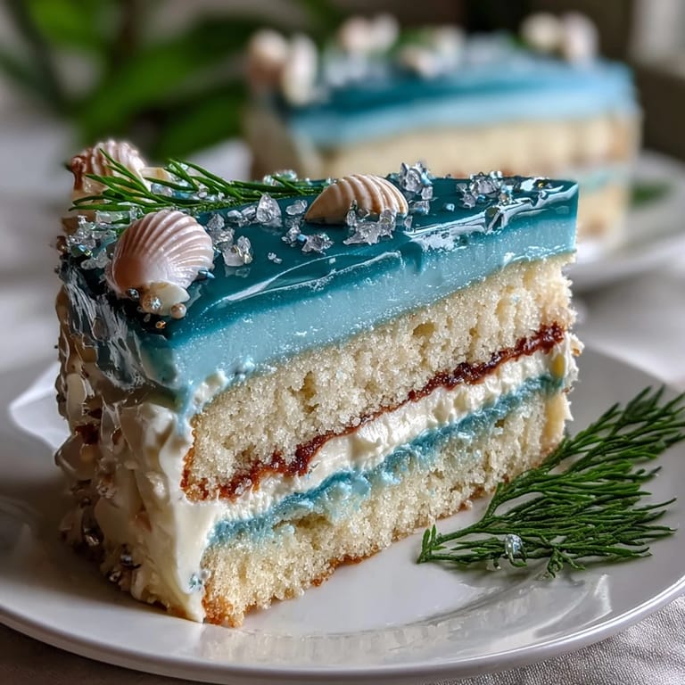 Pisces Birthday Cake with Blue Ombre Frosting: moist vanilla sponge cake enveloped in silky ocean-blue buttercream, perfect for Pisces birthdays with shimmering decorations and elegant presentation.