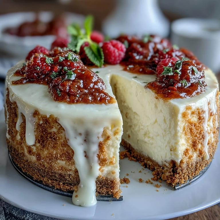 Creamy lemon cheesecake layered in individual jars, topped with tangy lemon curd and berries.