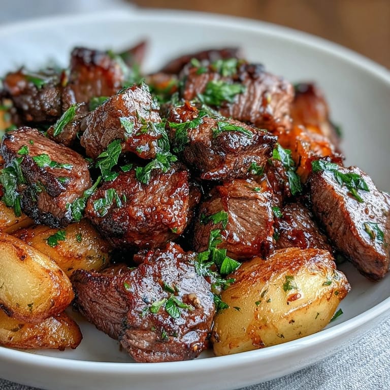 Flavorful Garlic Butter Steak Bites and Potatoes, a perfect easy weeknight meal.